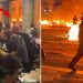 Fransa’yı karıştıran görüntü! Protestolar sırasında sokaklar alev alev yanarken, onlar yemek yemeye devam ettiler
