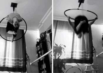 Çember içinde dans eden oyuncu Ece Yaşar, yere çakıldı