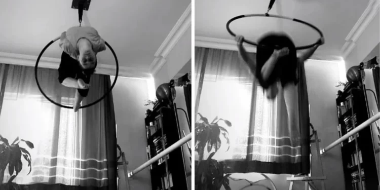 Çember içinde dans eden oyuncu Ece Yaşar, yere çakıldı